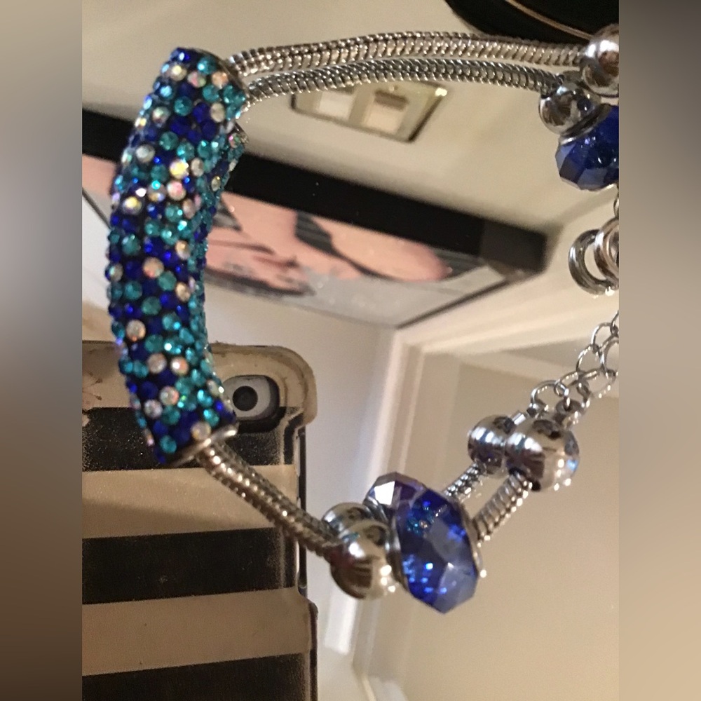 Beautiful handmade blue beaded bracelet